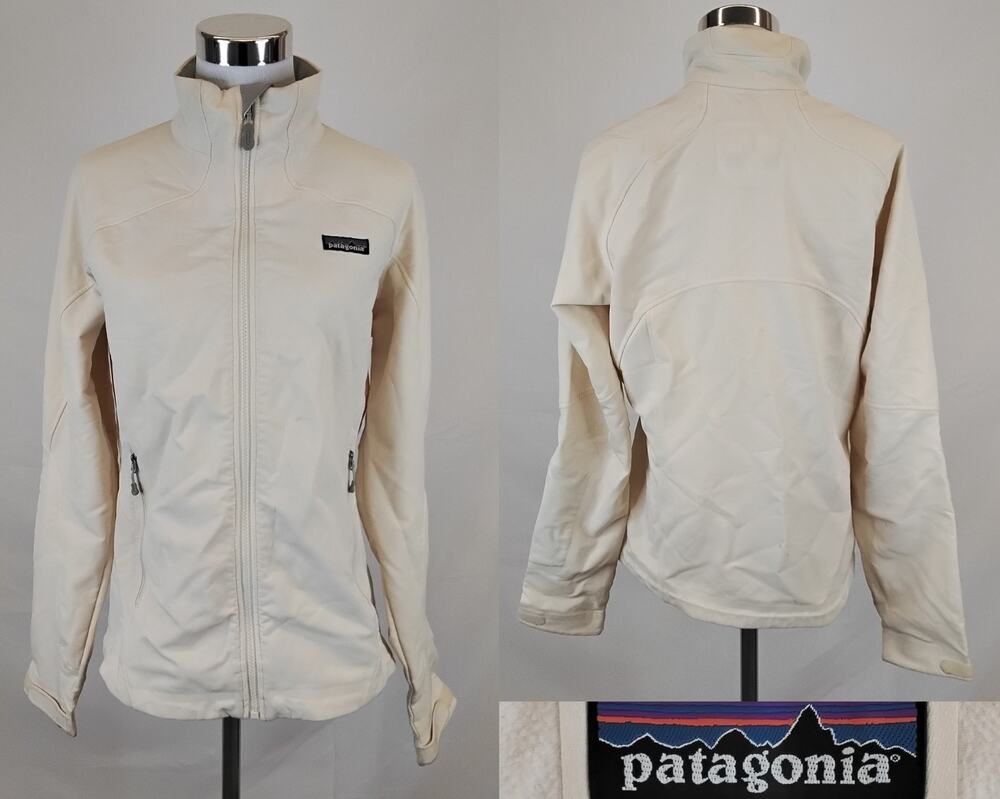 Patagonia Softshell Guide Jacket Women's Medium Fleece Lined White #J5930